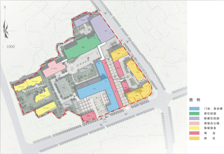 保靖人民医院建筑设计方案文本+CAD-功能分区