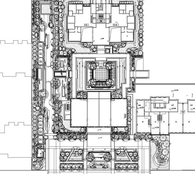 [北京]知名地产东郡居住区样板区植物种植施工图设计（CAD）-种植总平面图