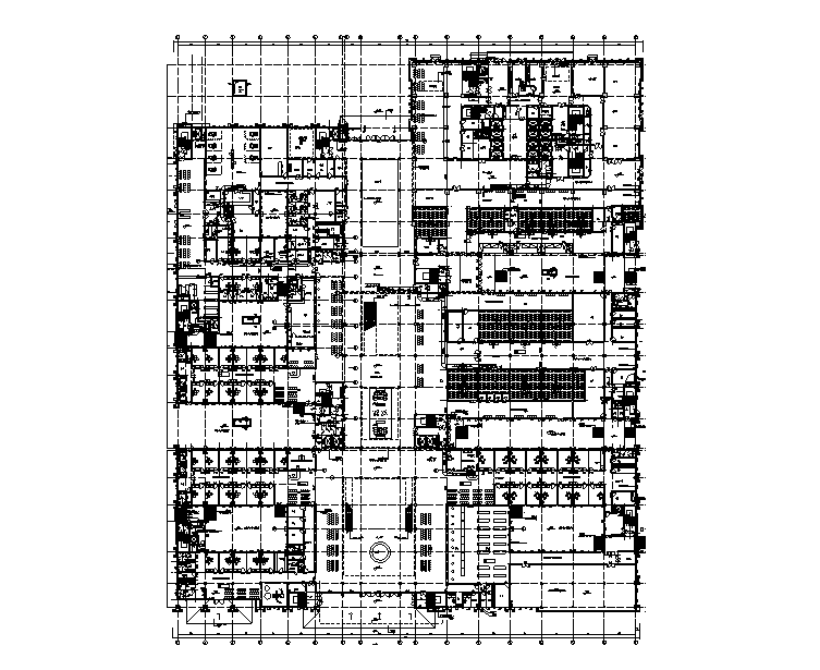 江苏26层中心医院暖通设计施工图（门诊、办公、食宿、地下室）-一层防排烟平面图