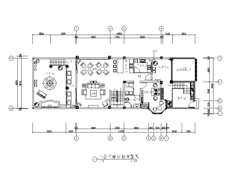 [四川]全套别墅样板房设计CAD施工图（含效果图、实景图）-【四川】全套别墅样板房设计CAD施工图（含效果图、实景图）平面图