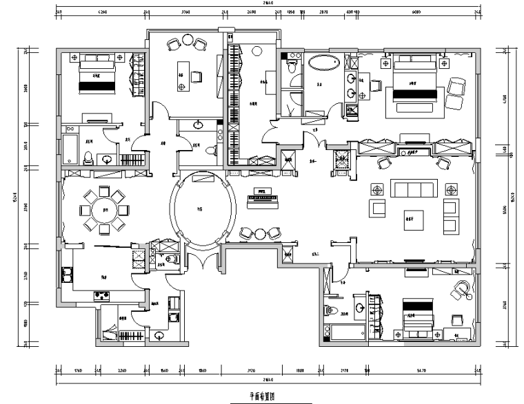 30平米cad公寓设计资料下载-[北京]美式风格300平米公寓设计施工图（附效果图）
