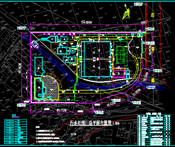 云南某县污水处理厂工艺设计施工全套图纸-总平.png