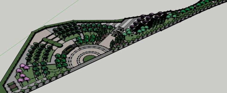 休闲农庄景观规划设计资料下载-休闲街心公园景观规划设计（SU模型）