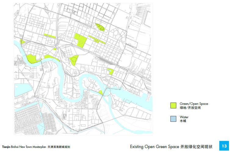 天津滨海新城概念性城市架构设计（SOM事务所）-天津滨海知名地产概念性城市架构设计开放绿化空间现状