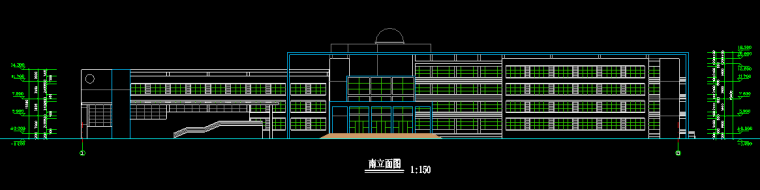 南阳高中教学楼施工图资料下载-高中综合教学楼建筑施工图