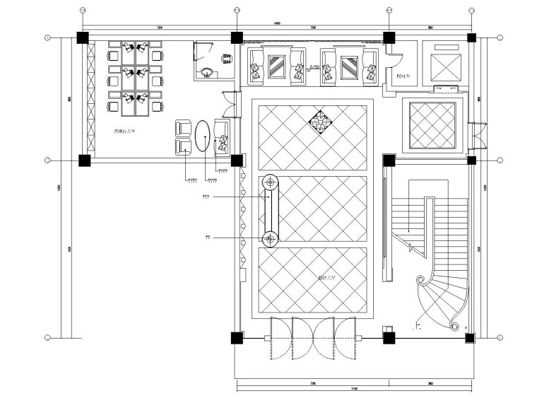 ktv包厢手绘效果图资料下载-新中式酒楼室内装修全套施工图（附效果图）