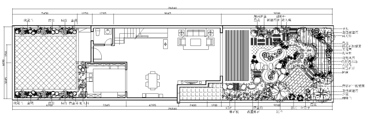 小庭院、屋顶花园景观设计CAD平面图（6套）-别墅园林景观平面图 A-2