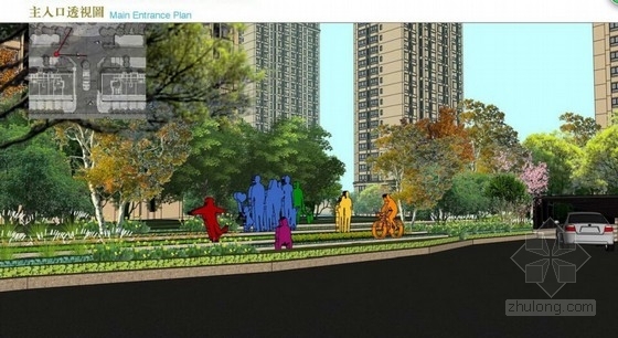 [杭州]都市商业住宅景观设计方案-景观效果图 