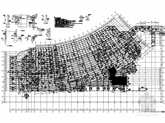 [浙江]16层框架-抗震墙超五星级酒店结构施工图-地下室一层结构平面图
