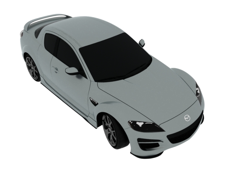 灰色su材质资料下载-灰色小轿车3D模型下载