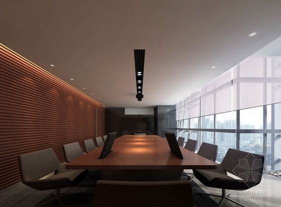 [广东]中国铁建贸易大型综合建设集团现代办公楼设计方案图会议室效果图