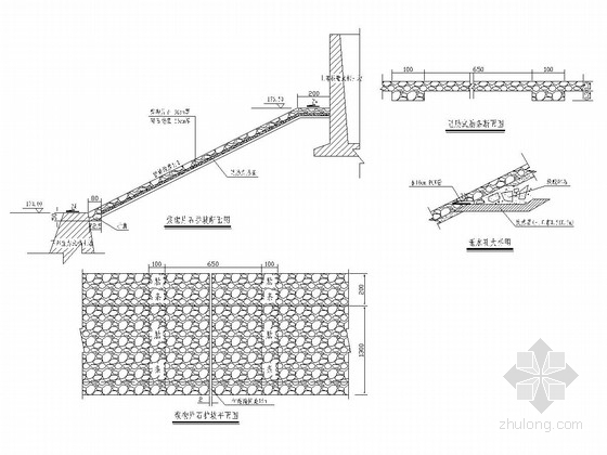 河岸挡护工程全套施工图35张（多样式挡墙 护坡）-浆砌片石护坡 