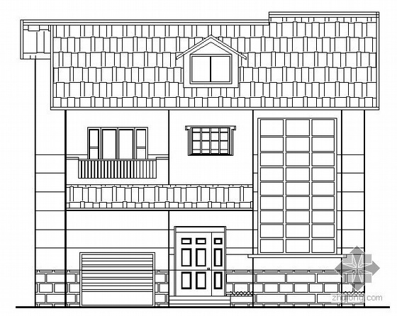 小建筑设计素材资料下载-[九江]某二层小别墅建筑设计方案图