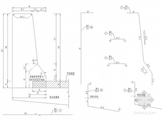 F级护栏资料下载-SA SAm级F型混凝土护栏设计图(现浇梁)