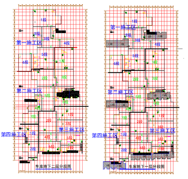 旧城保护定向安置房项目地下室模板工程施工方案（39页）-地下流水段划分