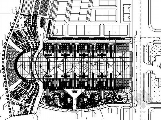 乡镇道路景观设计资料下载-[广东]乡镇人民广场景观设计施工图