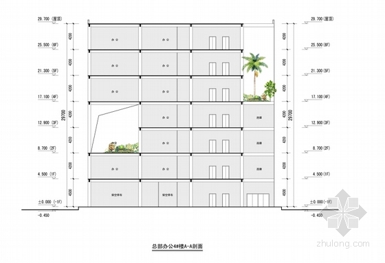 [广东]现代风格高科技卫星城规划及建筑设计方案文本-现代风格高科技卫星城剖面图