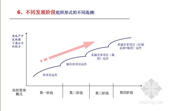 大型房地产运营管理体系设计及标杆借鉴（pdf格式 102页）-不同发展阶段组织形式的不同选择 