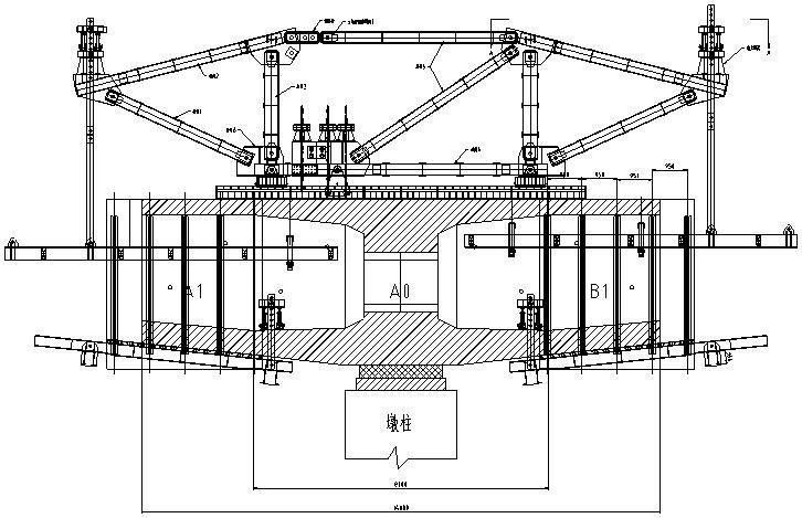 特大桥（40+56+40）m双线连续梁挂篮行走方案（word，11页）-图一：0#段挂篮复合