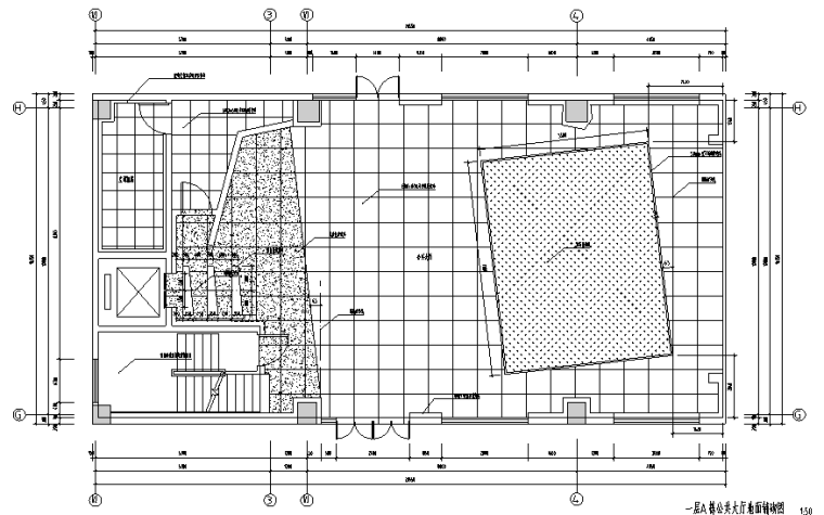 [江苏]科教产业园办公空间设计施工图（附效果图）-公共大厅地面铺砌图