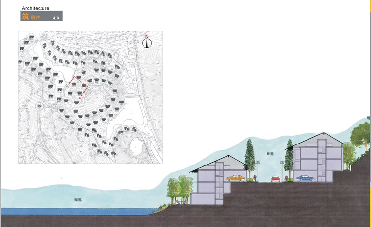 [江西]某生态湖国际度假区修建性规划设计文本JPG（62页）-居住区剖面图