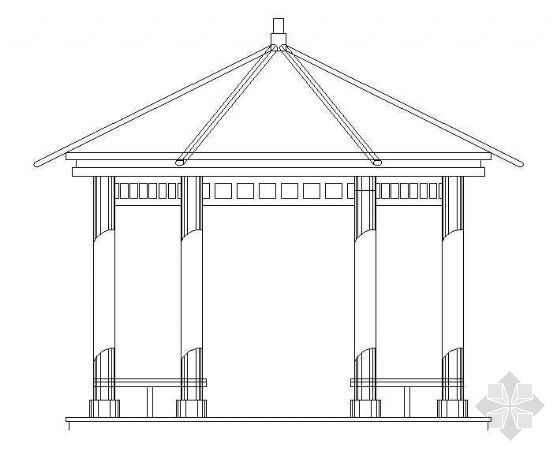 钢结构六角凉亭的结构设计资料下载-某六角景观凉亭详图