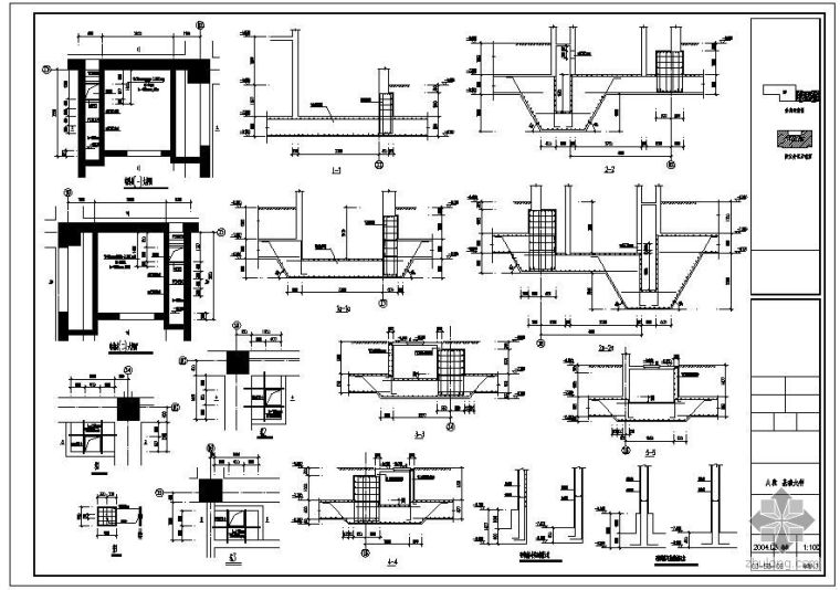 电梯基础详图资料下载-某大厦电梯井及基础节点构造详图