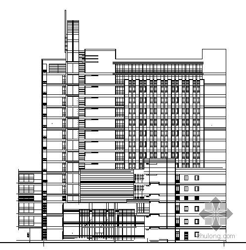 应届住院楼建筑设计资料下载-上海某医院住院楼建筑方案初步图