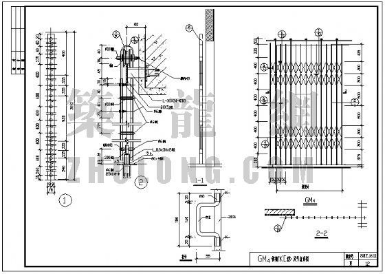 GM4铁栅门([型)及节点详图-建筑节点详图-筑龙建筑设计论坛
