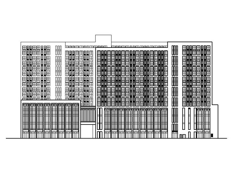 综合办公公寓建筑资料下载-[宁夏]大型现代风格酒店办公综合楼建筑施工图