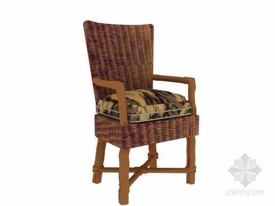 藤编椅子模型资料下载-竹制椅子3D模型下载