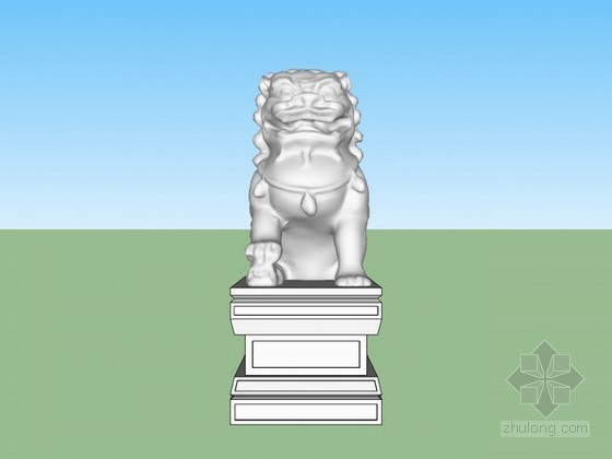 石头狮子sketchup模型下载-石头狮子sketchup模型 