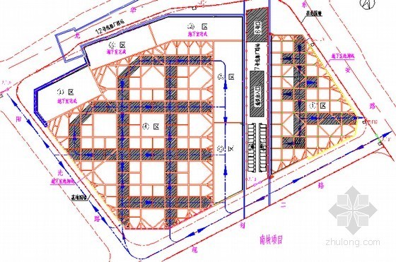 [上海]地铁贯穿深基坑地下连续墙加四道内支撑支护施工方案专家评审（施工组织详细）-①’、④区交通组织图 