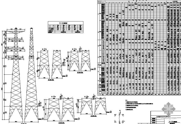 110kv输电电缆线路资料下载-110KV输电线路杆塔大样图