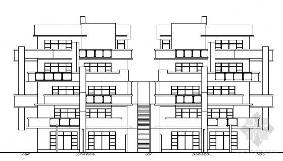 某四层坡地现代住宅建筑设计方案图