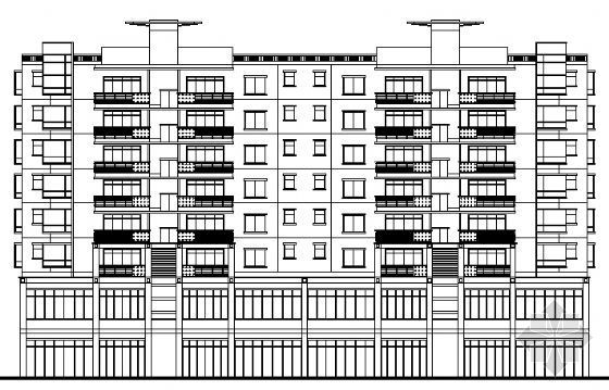 沿街广场改造cad资料下载-火车站广场沿街住宅楼建筑方案图