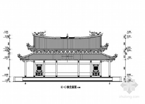 仰视图建筑效果图资料下载-重檐殿阁施工详图