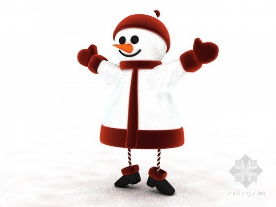 圣诞雪人3d模型下载资料下载-圣诞装饰物-小雪人