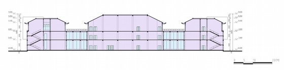 [山东]3层文化活动中心建筑方案文本-文化中心剖面图