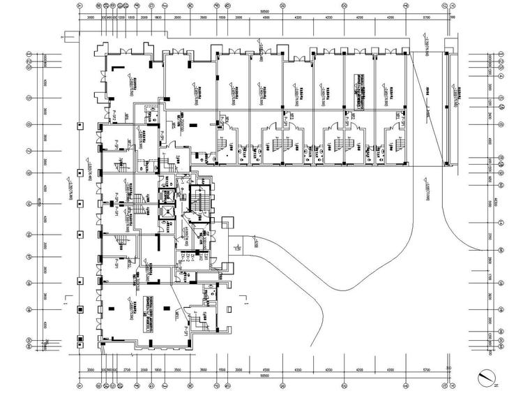 [湖南]新月半岛住宅小区建筑群含地库电气施工图-商业网点电气平面图