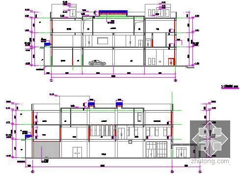 [湖南]知名国企综合业务用房建筑安装工程预算书(含施工图纸 招标文件)-剖面图