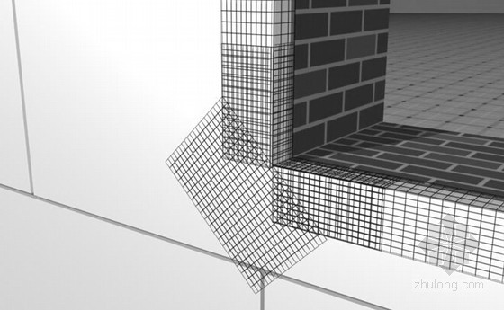 洞口标准网格布翻包做法