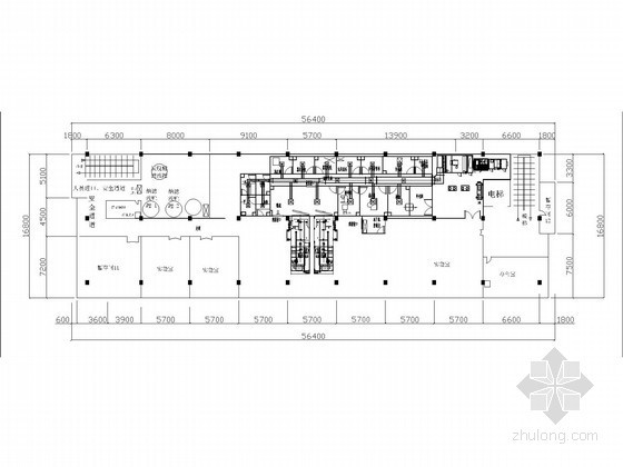 [广东]某制药厂车间净化空调及通风设计施工图-送风平面图 