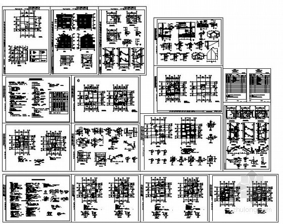 三层临街住宅设计图资料下载-某三层别墅结构设计图
