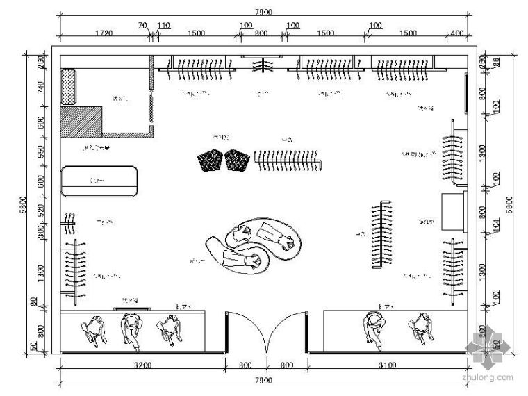 专卖店服装平面图资料下载-某品牌服装专卖店装修图（含实景）