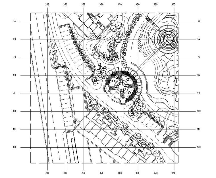 [上海]金地格林春岸全套景观设计施工图（绿化CAD）-C区平面图