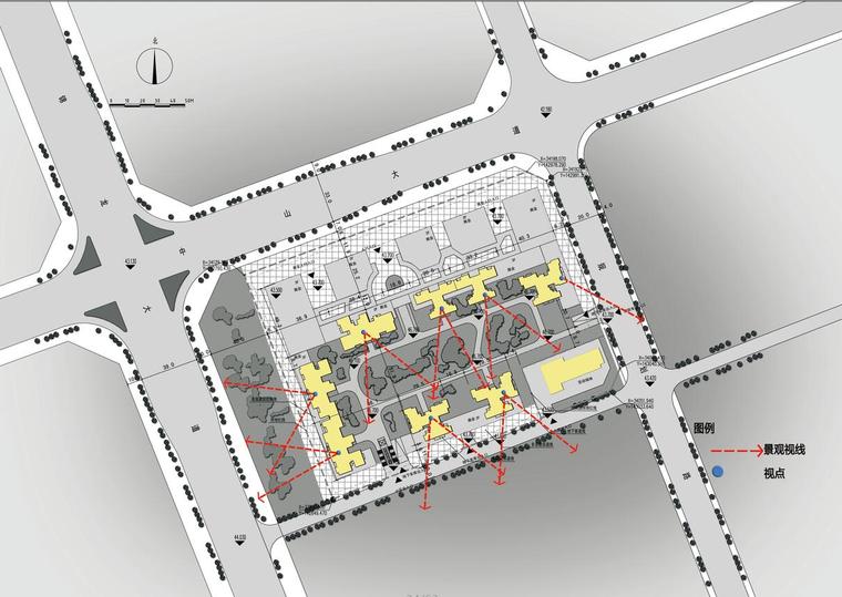 [广东]现代风格君御国际居住区规划及建筑设计文本（JPG+63页）-视线分析