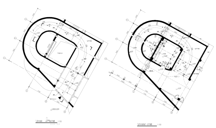 医院框剪结构人防地下室建筑结构施工图2016-汽车坡道详图（一）