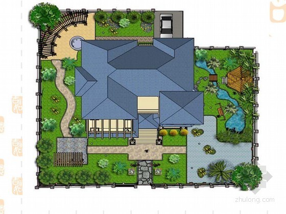 私家别墅庭院景观快题设计资料下载-私家别墅庭院景观设计方案