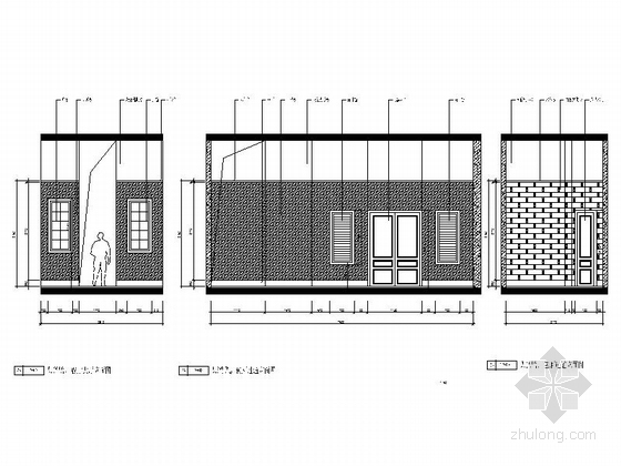 [原创]中式餐厅室内设计装修施工图包厢过道立面图